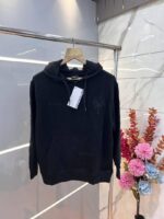 Drip house Black Imported Cotton Fleece Fabric Embroidered Logo Regular fit Hoodie 3084