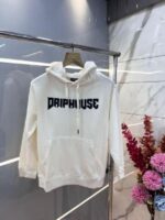 Drip house Cream Imported Cotton Fleece Fabric Front and Back Print Regular fit Hoodie 3079