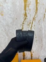 Louis_Vuitton Premium Quality Embossed Belt Wallet Combo With Box And Dust Bag Including Carry Bag (L63-Black) - Image 5
