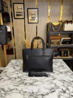 LOUIS_VUITTON BLACK EMBOSSED PREMIUM QUALITY LAPTOP BAG WITH STRAP (LH1977-5)