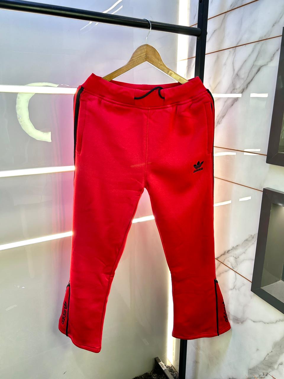 69312f2c538f52 Adida s Imported Red Embroidery Logo Super Premium Track Pant F3195-RE - Image 1