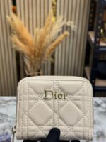 DIO_R CANNAGE QUILTED ZIPPER WALLET INCLUDES BOX AND DUST BAG (DXD001-BEIGE) - Image 5