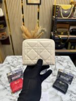 DIO_R CANNAGE QUILTED ZIPPER WALLET INCLUDES BOX AND DUST BAG (DXD001-BEIGE) - Image 7