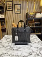 Goyard Premium Quality Laptop Bag In Goyardian Canvas With Strap (Black)