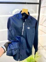 Arman_i Exchange Reflective Navy Premium Shirt With Brand Box Packing And Carry Bag F2954-NY - Image 2