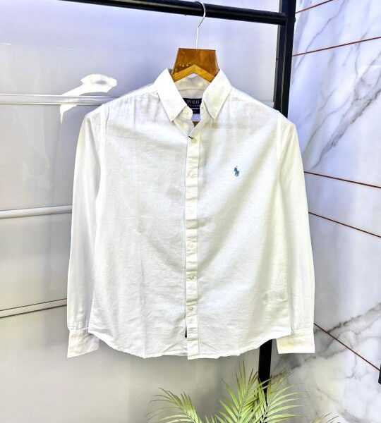 Ralph_Lauren Polo White Linen Premium Shirt F2951-WH