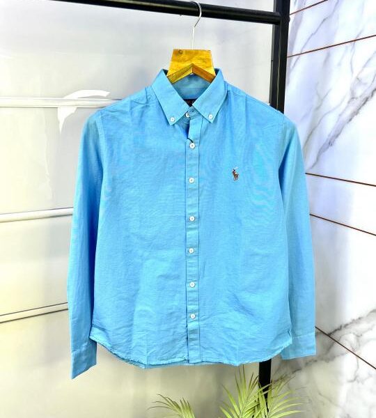 Ralph_Lauren Polo Blue Linen Premium Shirt F2951-BU