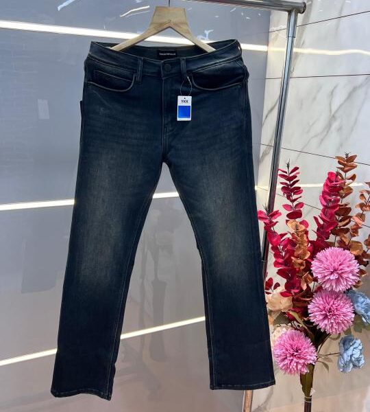 Emporio Arman i Green Shade Imported Lycra Straight Fit Ankle Lenght Denim With Metal Logo 3343