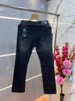 Emporio Arman i Black Imported Lycra Straight Fit Ankle Lenght Denim With Metal Logo 3344 - Image 4
