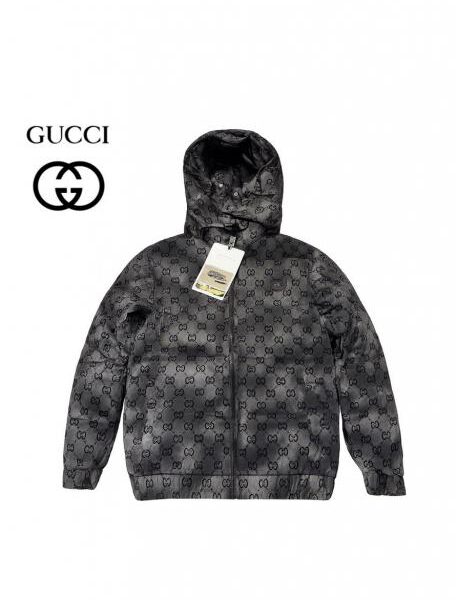 Gucci.100%.Imported.All.Over.Embossed.Very.Premium.Heavy.Puffer.Jacket.With.Detachable.Hood.CS234