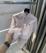 Ami Paris Red Stripes Embroidery Logo Premium Shirt (1848) - Image 7