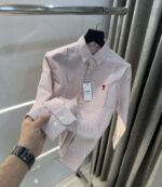 Ami Paris Red Stripes Embroidery Logo Premium Shirt (1848) - Image 2