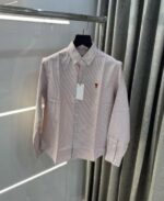 Ami Paris Red Stripes Embroidery Logo Premium Shirt (1848)