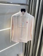 Ami Paris Orange Stripes Embroidery Logo Premium Shirt (1849)