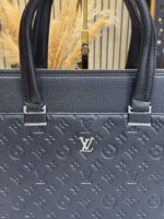 LOUIS_VUITTON BLACK EMBOSSED PREMIUM QUALITY LAPTOP BAG WITH STRAP - Image 8