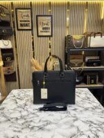LOUIS_VUITTON BLACK EMBOSSED PREMIUM QUALITY LAPTOP BAG WITH STRAP