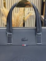LACOST_E black embossed premium quality laptop bag with strap - Image 9