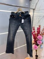 True Religio n Dark Shade Premium Imported Stretchable Lycra Fabric Boot Cut Denim with Back Flap pocket Design Zipper Style 3377 - Image 3