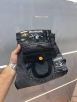 True Religio n Dark Shade Premium Imported Stretchable Lycra Fabric Boot Cut Denim with Back Flap pocket Design Zipper Style 3377 - Image 6