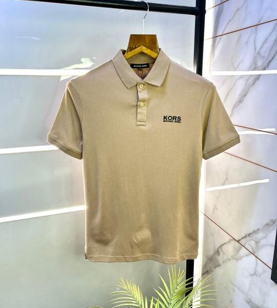 Michael_Kors Beige Polo Premium Collar Neck T-shirt F2991-BE