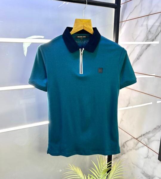 Michael_Kors Green Polo Premium Collar Neck T-shirt F2991-GR