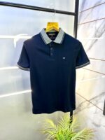 Michael_Kors Navy Polo Premium Collar Neck T-shirt F2991-NY