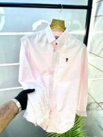 Ami Pink Embroidery Logo Oxford Lycra Premium Shirt F3108-PI - Image 2
