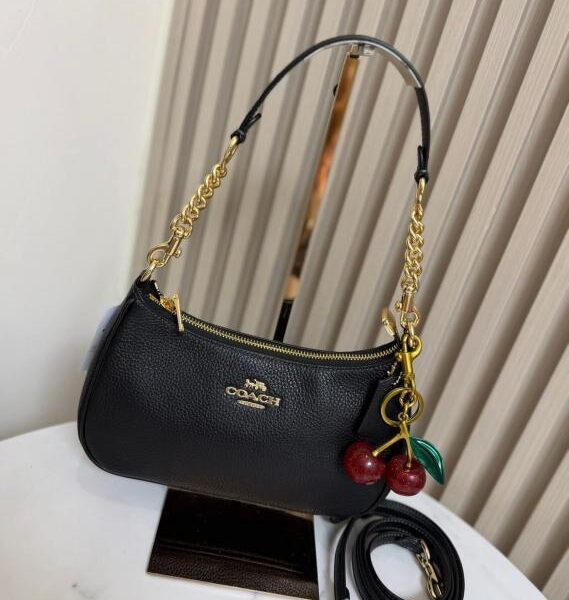 Coach_Teri_Shoulder_Bag_With_Box_Dustbag_SlingBelt_Cherrycharmkeychain_Bill