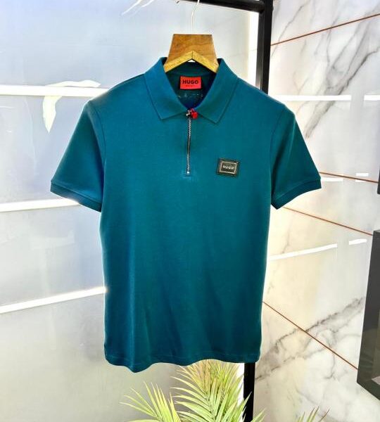 Hugo_Boss Green Premium Collar Neck Polo T-shirt F3011-GR