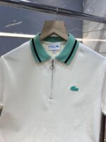 Lacost e Cream Premium Cotton Lycra Pique fabric Polo Tshirt with Collar Design and Embroidered Logo Zip Style 3387 - Image 11