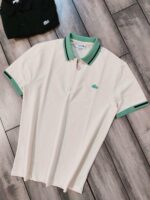 Lacost e Cream Premium Cotton Lycra Pique fabric Polo Tshirt with Collar Design and Embroidered Logo Zip Style 3387 - Image 12