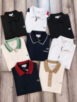 Lacost e Cream Premium Cotton Lycra Pique fabric Polo Tshirt with Collar Design and Embroidered Logo Zip Style 3387 - Image 4