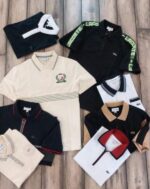 Lacost e Cream Premium Cotton Pique fabric Polo Tshirt with Collar Design and Embroidered Logo 2554 - Image 6