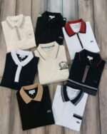 Lacost e Cream Premium Cotton Pique fabric Polo Tshirt with Collar Design and Embroidered Logo 2554 - Image 4