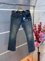 True Religio n Green Shade Premium Imported Stretchable Lycra Fabric Boot Cut Denim with Back Flap pocket Design 3396