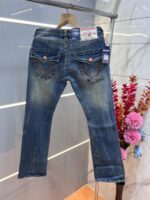 True Religio n Green Shade Premium Imported Stretchable Lycra Fabric Boot Cut Denim with Back Flap pocket Design 3396 - Image 4