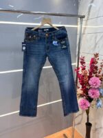 True Religio n Blue Shade Premium Imported Stretchable Lycra Fabric Boot Cut Denim with Back Flap pocket Design 3397 - Image 5