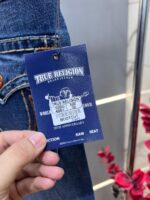 True Religio n Blue Shade Premium Imported Stretchable Lycra Fabric Boot Cut Denim with Back Flap pocket Design 3397 - Image 3